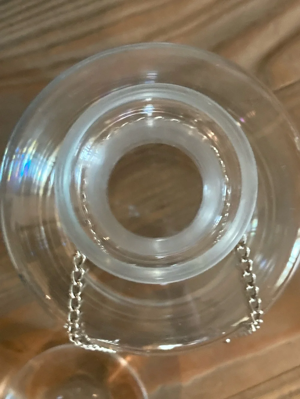 New Clear Crystal Decanter & Topper with Pewter Tasting Label